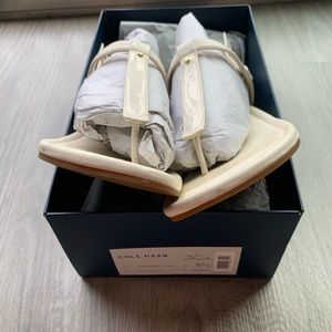Cole Haan Boardwalk Thong Ivory Patent Sz9.5